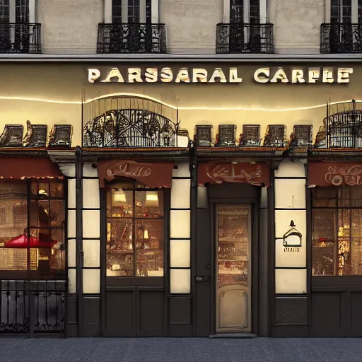 Image similar to 8 k hd detailed octane render of a parisian cafe in the 1 8 0 0 s