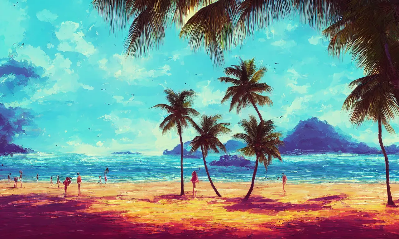 Image similar to paradise beach by alena aenami artworks in 4 k