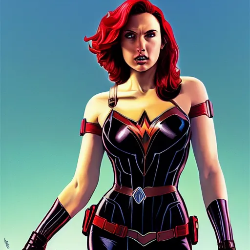 Image similar to gal Gadot as black widow, artstation, joe Jusko, digital art, 8k photo