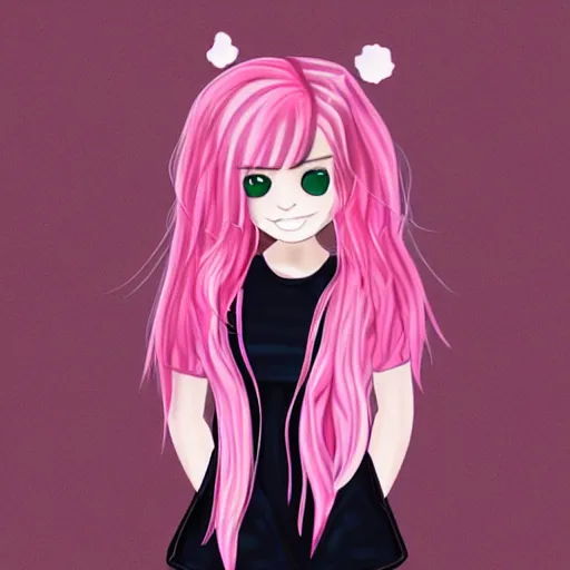 alt girl with pink hair, cute outfit, digital art | Stable Diffusion ...