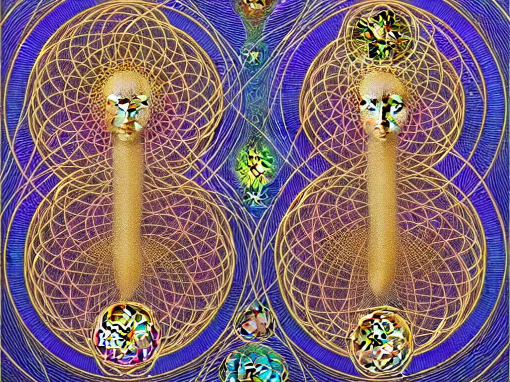 Image similar to neo surrealism, golden ratio, sacred geometry, metatron, art by ernst haeckel and daniel martin diaz and alex grey