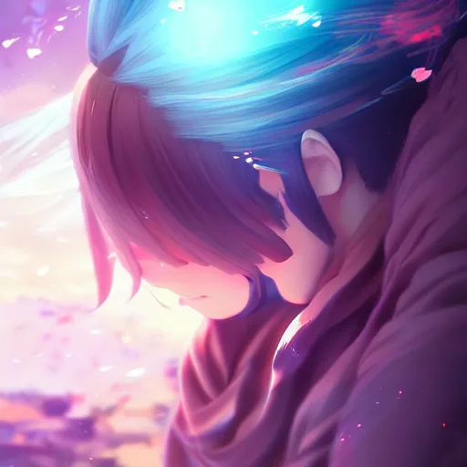 Prompt: girl shattering dimensions, digital anime art, wlop, sakimimichan, ilya kuvshinov, artgerm