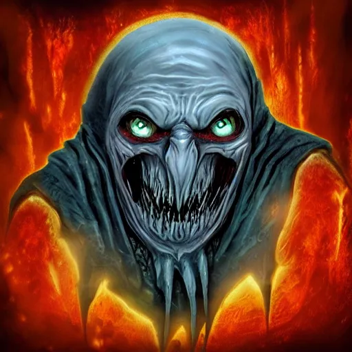 Prompt: Lich King with face of gollum