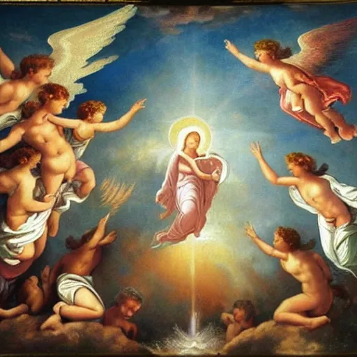 Prompt: painting of heaven and angels