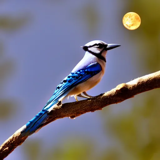 Image similar to a Bluejay over the sun on a limb