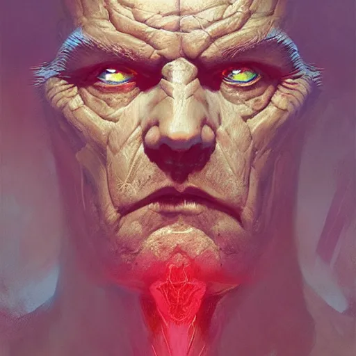 Image similar to portait of half zeus face half devil, glowing eyes, marvel comics, dark, intricate, highly detailed, smooth, artstation, digital illustration by ruan jia and mandy jurgens and artgerm and wayne barlowe and greg rutkowski and zdislav beksinski