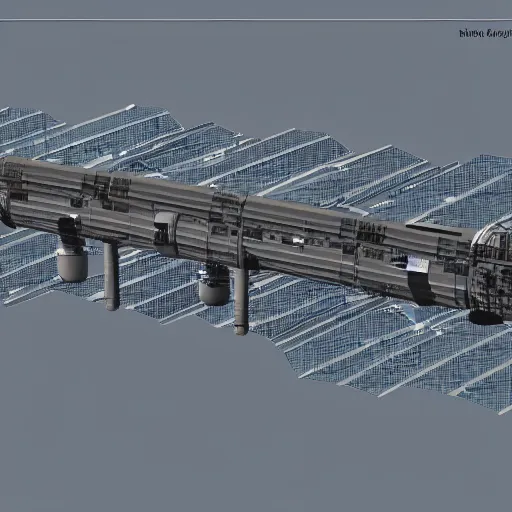 Prompt: first - angle projection of a huge space station, concept art, digital art