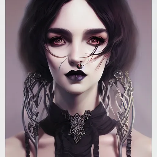 Image similar to a portrait of a beautiful gothic gypsy, art by ilya kuvshinov and wlop and artgerm and josan gonzalez, digital art, highly detailed, intricate, sharp focus, trending on artstation hq, deviantart, pinterest, unreal engine 5, 4 k uhd image