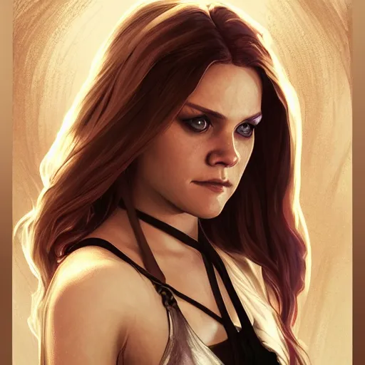 Image similar to beautiful Eliza Taylor as Rosemarie Hathaway from Vampire Academy movie as GTA character, vampires fantasy, closeup, D&D, intricate, elegant, highly detailed, digital painting, artstation, concept art, matte, sharp focus, illustration, art by Artgerm and Greg Rutkowski and Alphonse Mucha