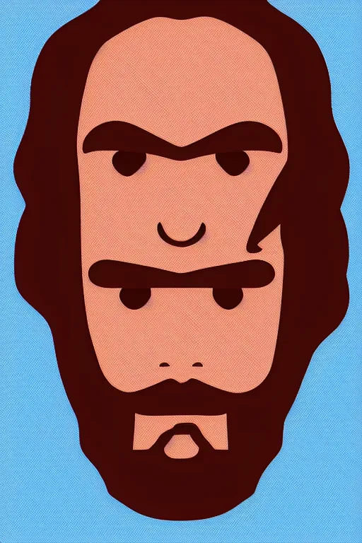 Image similar to face icon stylized minimalist portrait of a respectable dignified 3 0 ish pentecostal preacher with kind eyes and red beard and hair, serge birault, global illumination