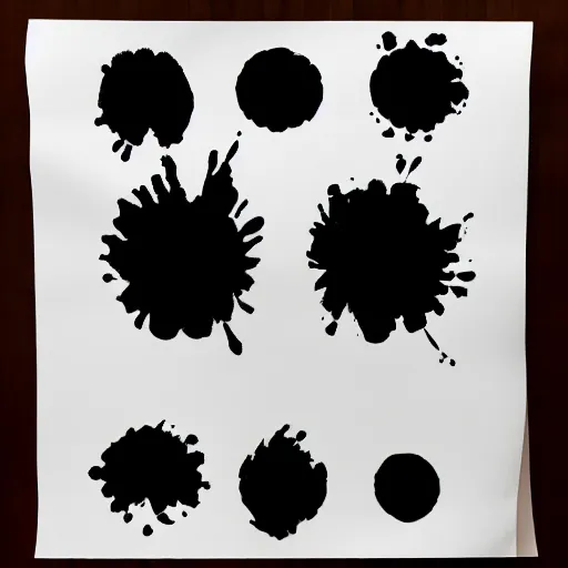 Prompt: one big inkblot on the paper, rorschach test, symmetrical, lightly styled to Anni Albers