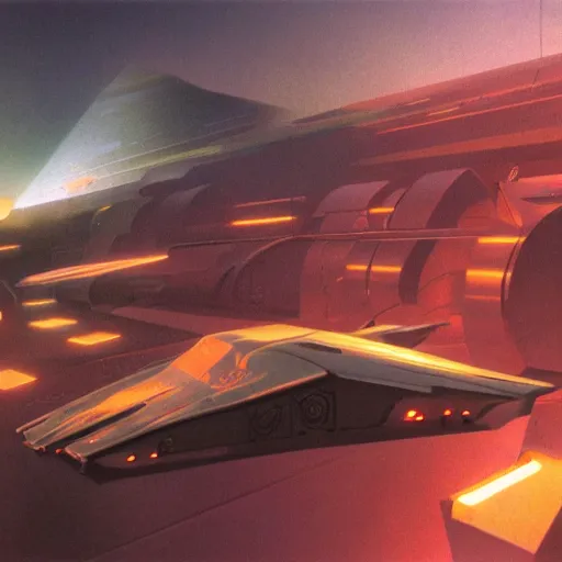 Prompt: holographic synthesis, close - up view, cinematic lighting, science - fiction, detailed, matte painting, syd mead, john harris,