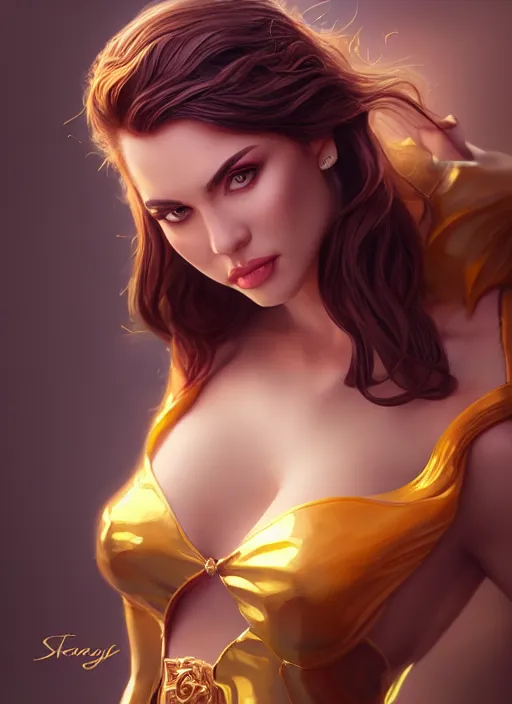 Prompt: photo of a gorgeous young woman honey sorceress in the style of stefan kostic, realistic, sharp focus, 8 k high definition, insanely detailed, intricate, elegant, art by stanley lau and artgerm