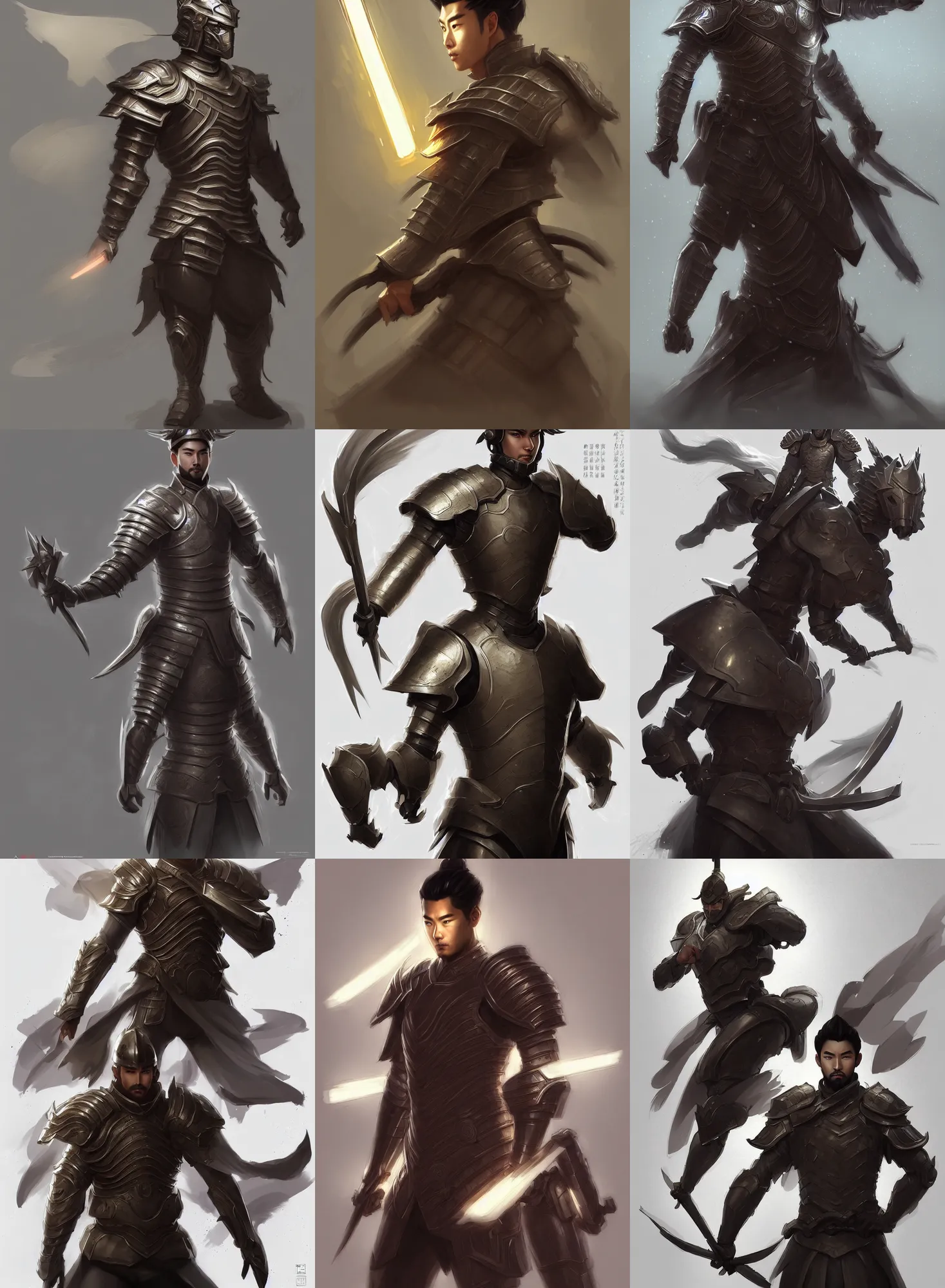 Prompt: a digital concept ar by artgerm and greg rutkowski. clear portrait of a lonely attractive men in uniform of tang dynasty!! heavy armored cavalry of the tang dynasty!! light effect. hyper detailed, character concept, full body!! dynamic pose, glowing lights!! intricate, elegant, artstation, concept art, smooth, sharp focus, illustration