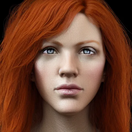 Image similar to portrait of ginger hair woman detailed face, detailed 8 k