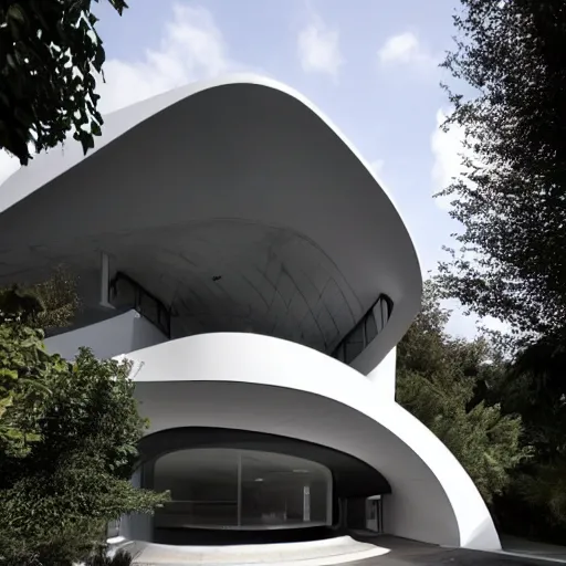 Image similar to house designed by zaha hadid