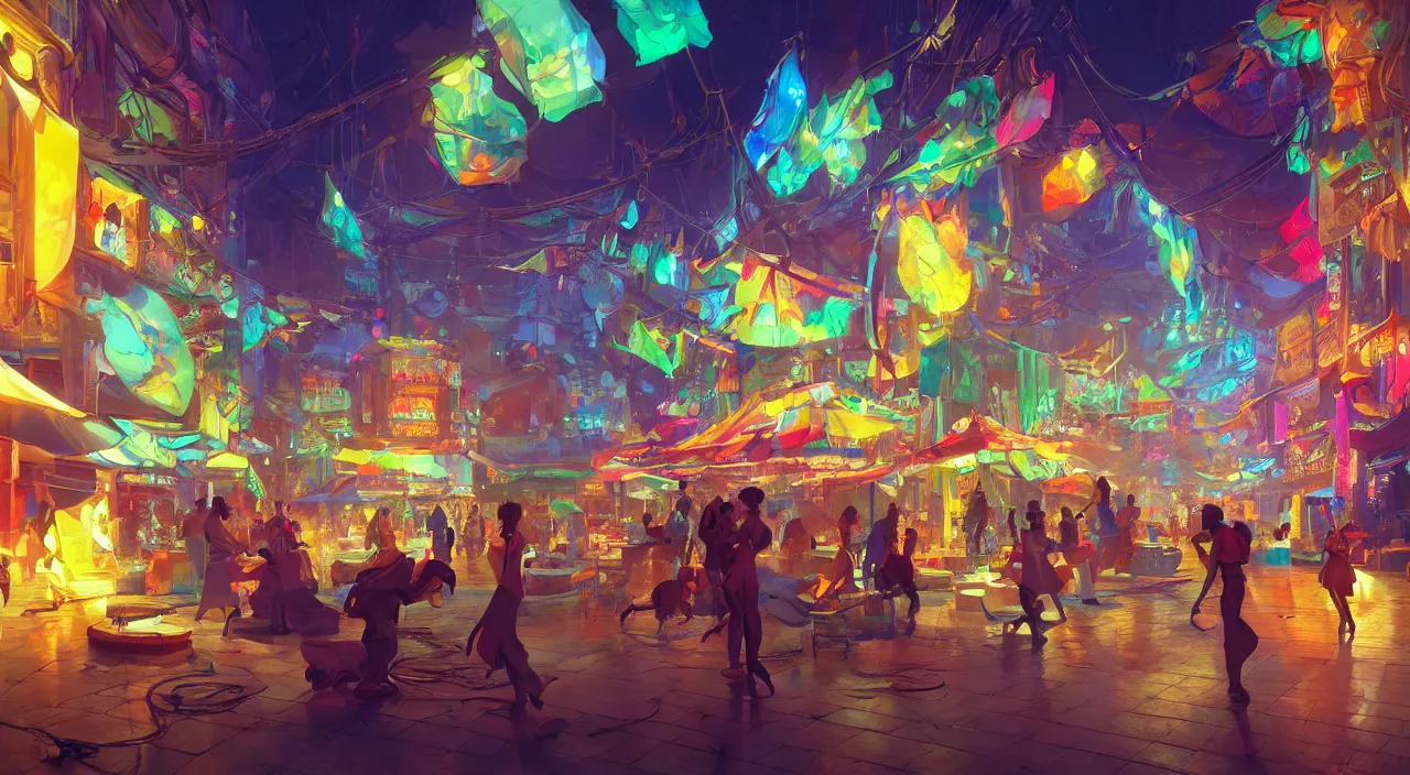 Image similar to bazaar zouk oriantal multicolorful sky shine place mosquet painting stylized digital video game icon global illumination ray tracing 8 k hd resolution, by ilya kuvshinov and cushart krentz and gilleard james