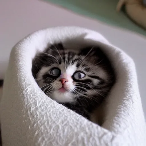 Image similar to kitten burrito very cute