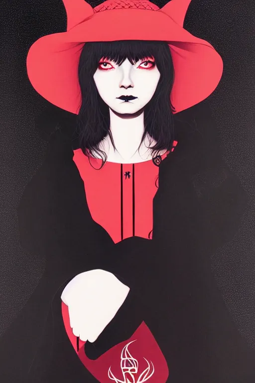 Image similar to portrait of a satanic witch by james jean by ilya kuvshinov kintsugi