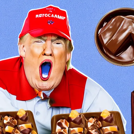 Prompt: donald j. trump projectile vomiting chocolate pudding onto liberals