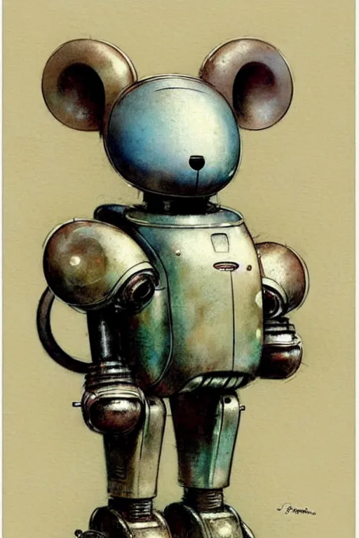 Image similar to (((((1950s retro robot mouse. muted colors.))))) by Jean-Baptiste Monge !!!!!!!!!!!!!!!!!!!!!!!!!!!!!!