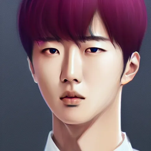 Prompt: jin from bts, elegant, ultra highly detailed, digital painting, smooth, sharp focus, artstation, art by Ina Wong