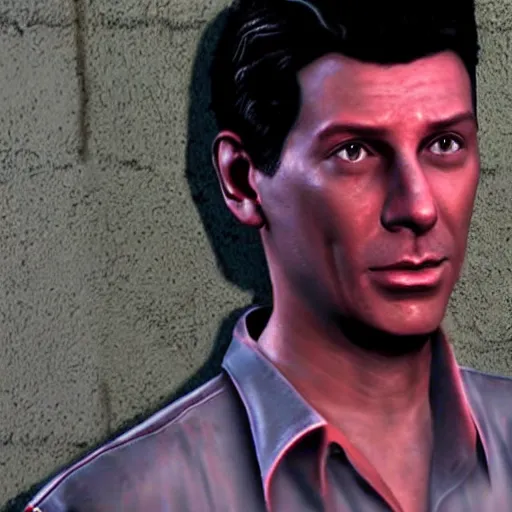 Image similar to tommy vercetti in silent hill, ultra realistic, highly detailed
