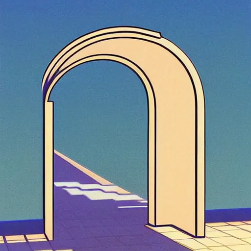 Prompt: a portal to a different dimension digital art by hiroshi nagai