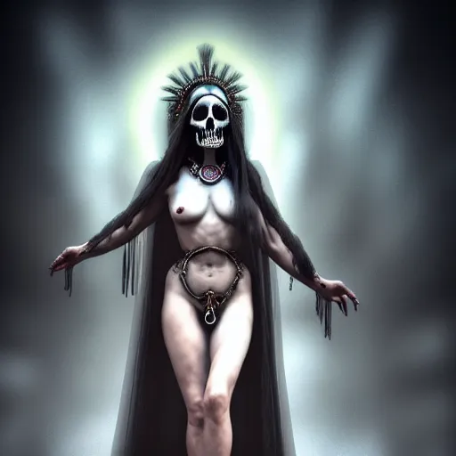 Image similar to cinestill 5 0 d candid photographic portrait, goddess of death, by anne stokes, photorealism, 8 k, rendered in blender, cgi, hyperdetailed