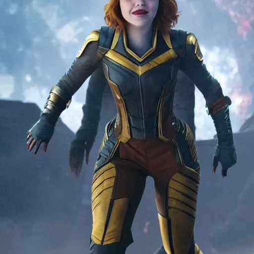 Image similar to emma stone as thanos