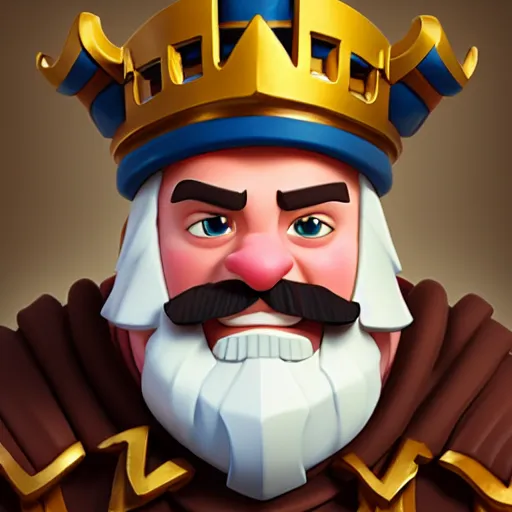 clash royale king flipping off emote, Stable Diffusion