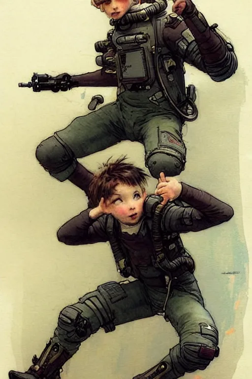 Image similar to action pose ( ( ( ( ( 2 0 5 0 s retro future boy 1 0 old boy super scientest in space pirate mechanics costume full portrait.. muted colors. ) ) ) ) ) by jean - baptiste monge!!!!!!!!!!!!!!!!!!!!!!!!!!!!!!