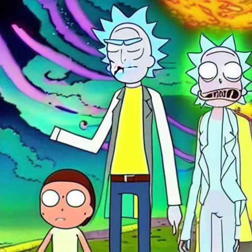 Prompt: if Rick and Morty was an anime