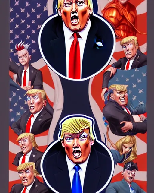 Prompt: digital art, fantasy portrait of donald trump saying i take the 5 th, by james jean, by ross tran, ultra detailed, character design, concept art, trending on artstation,