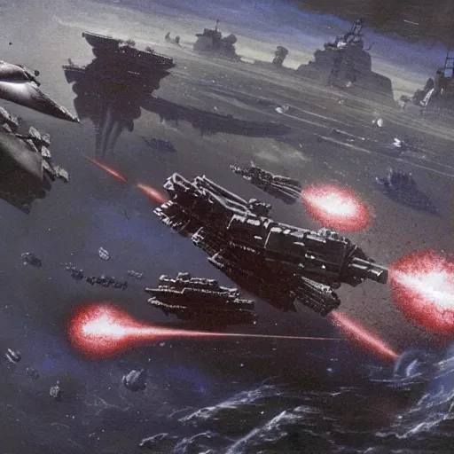 Image similar to a prador dreadnought attacking earth central battleship