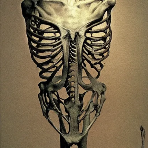 Image similar to (((((((ribs))))))) skeleton by Zdzislaw Beksinski
