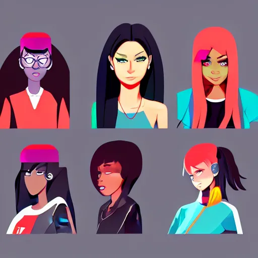 Image similar to 2 d character design, female rapper, vector art, digital art, portrait, 4 k, 8 k, sharp focus, smooth, illustration, concept art, music artist