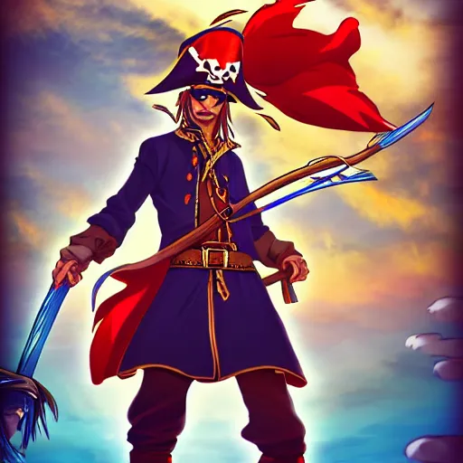 Prompt: Pirate King IshowSpeed, anime art, high detail, high quality,