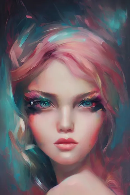 Prompt: material girl, by ross tran, oil on canvas