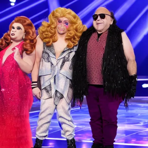 Image similar to danny devito in ru pauls drag race