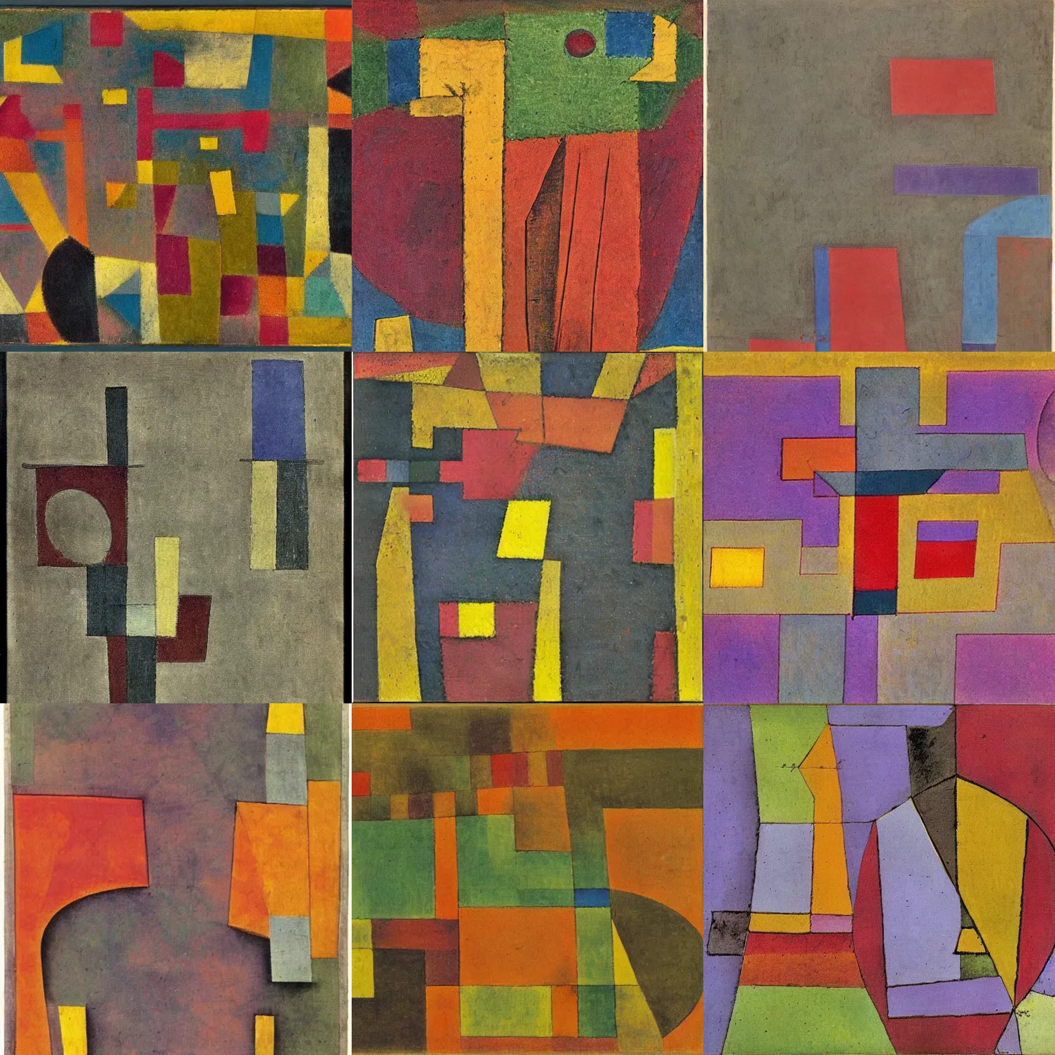 Prompt: a paul klee abstract, artwork by max klinger