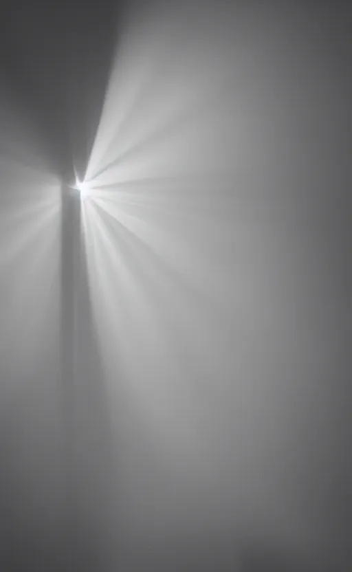 Prompt: dramatic photograph of light coming through a window in a dark room, volumetric fog