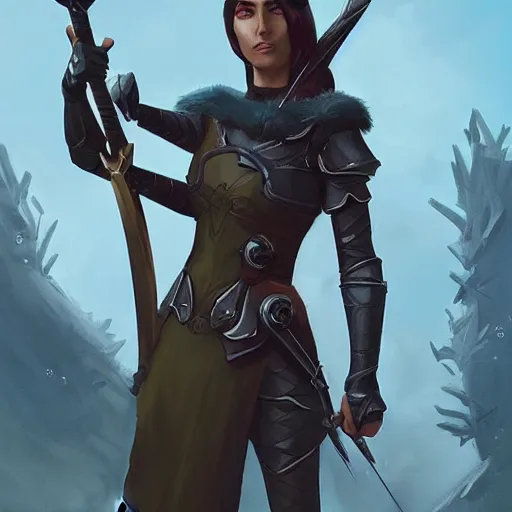 Image similar to archer queen from clash of clans, fantasy illustration, portrait, artstation, detailed matte portrait painting by greg rutkowski