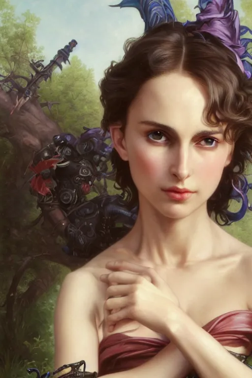 Image similar to Nathalie Portman in a fantasy comic book style portrait painting of Ayanami Rei, François Boucher, Oil Painting, Mystical Valkyrie, unreal 5, DAZ, hyperrealistic, octane render, Regal, Refined, Detailed Digital Art, RPG portrait, William-Adolphe Bouguereau, Michael Cheval, Walt Disney (1937), Steampunk, dynamic lighting, Highly Detailed, Cinematic Lighting, Unreal Engine, 8k, HD