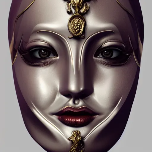 Prompt: face with venetian mask, detailed, 8k, 3d digital illustration by Artgerm