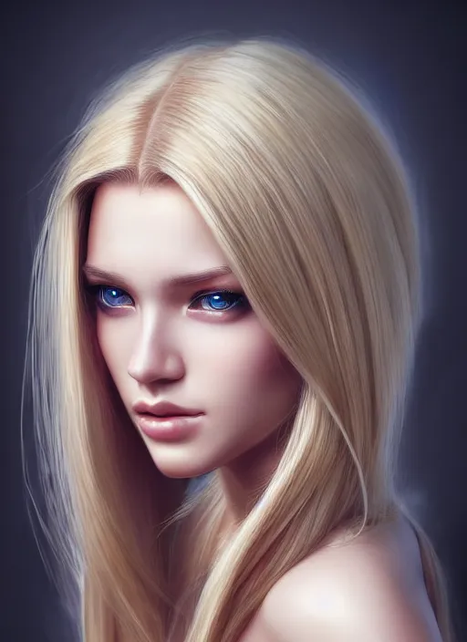 Image similar to photo of a gorgeous female with long blonde hair in the style of stefan kostic, realistic, full body shot, wide angle, sharp focus, 8 k high definition, insanely detailed, intricate, elegant, art by stanley lau and artgerm, floating embers