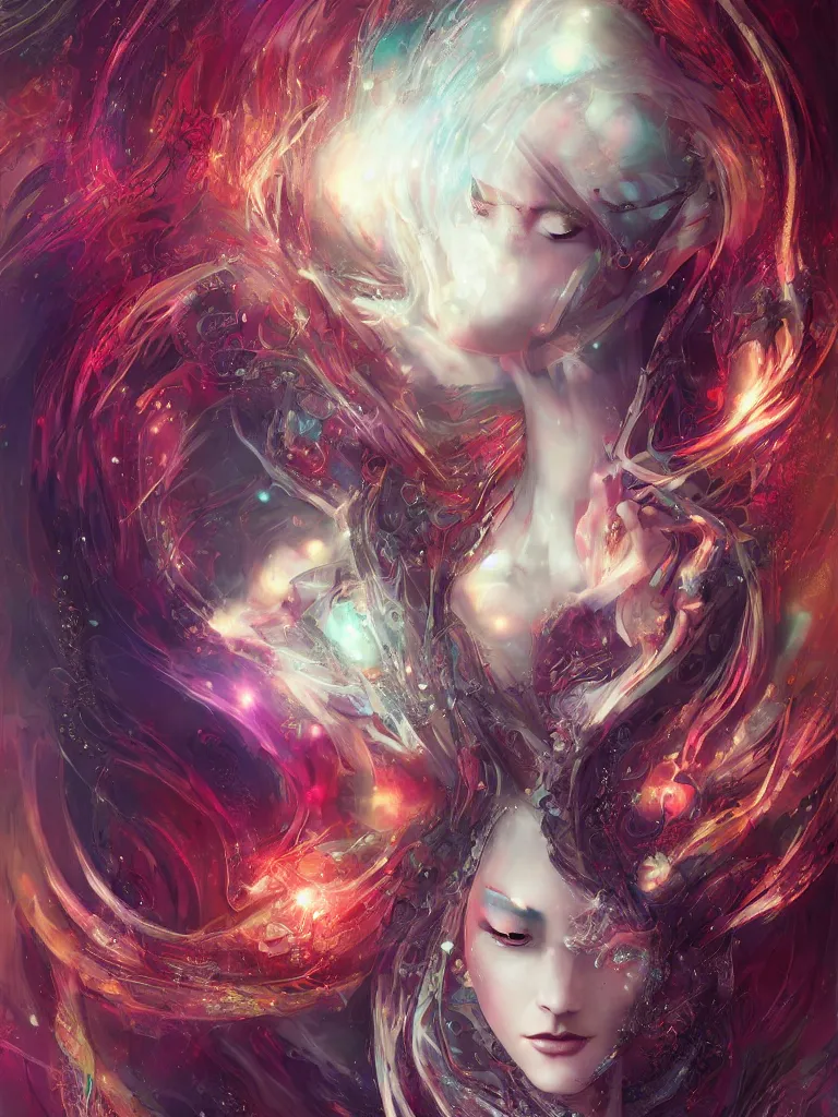 Image similar to realistic detailed image of zen mage, cyber sci - fi by anna dittmann, neo gothic, gothic, rich deep colors.