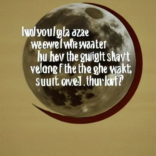 Image similar to would you stare forever at the sun and never watch the moon rising? would you walk forever in the light to never learn the secret of the quiet night?