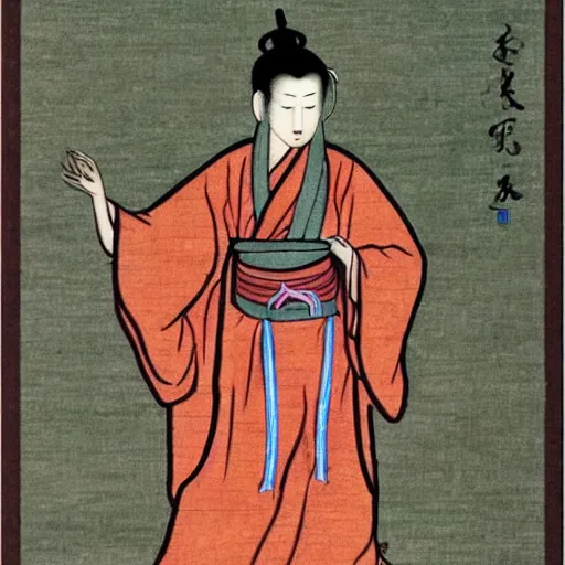 Image similar to beautiful depiction of an ancient taoist monk of china