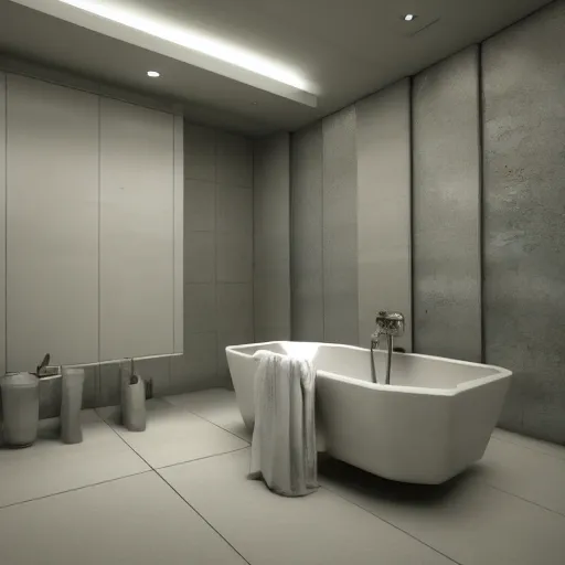 Image similar to exotic bathroom, super liminal space, cinematic, ray traced, octane render, cinematic lighting, ultrarealistic, featured on artstation, 8 k uhd artwork